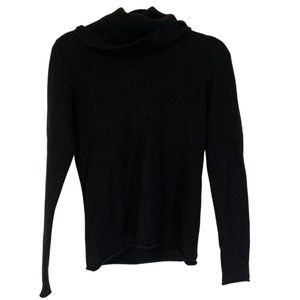 Marisa Christina Black Soft Fuzzy High Neck Sweater (Size: M)